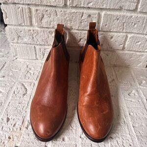 Frye Brown Ankle Boots with Classic Chelsea Design